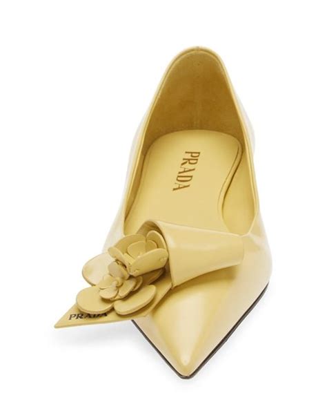 prada pointed toe flats|Prada loop bouquet toe flat.